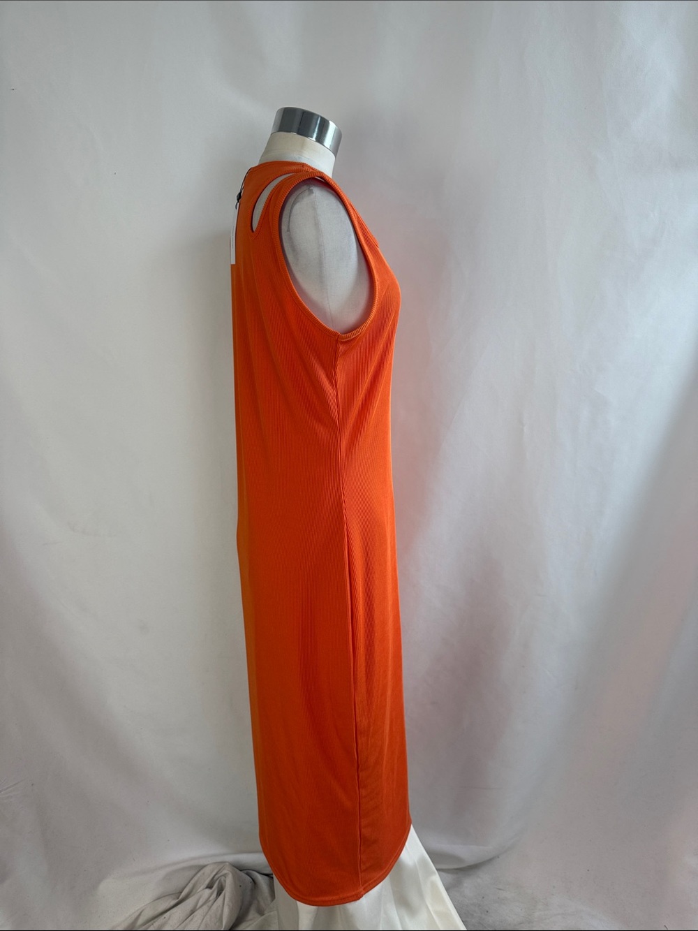 KAREN MILLEN NWT ORANGE RIBBED CUT OUT DRESS - Picture 4 of 7